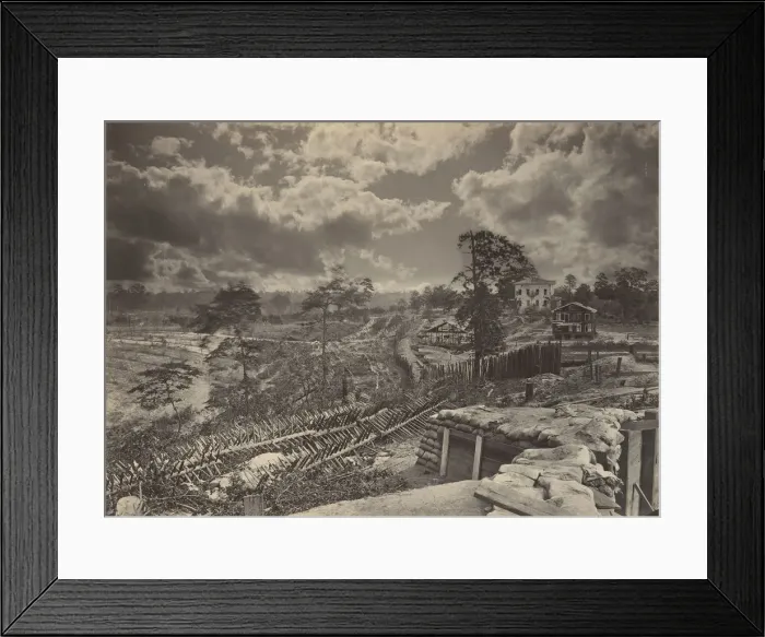 Framed Print : Rebel Works in Front of Atlanta, Georgia No. 1, 1860s. Creator: George N. Barnard Framed Print : Rebel Works in Front of Atlanta, Georgia No. 1, 1860s. Creator: George N. Barnard