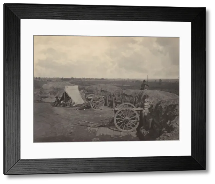 Framed Print : Rebel Works in Front of Atlanta, Georgia No. 4, 1860s. Creator: George N. Barnard Framed Print : Rebel Works in Front of Atlanta, Georgia No. 4, 1860s. Creator: George N. Barnard