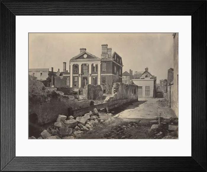 Framed Print : Ruins of the Pinckney Mansion, Charleston, South Carolina, 1860s. Creator: George N Framed Print : Ruins of the Pinckney Mansion, Charleston, South Carolina, 1860s. Creator: George N
