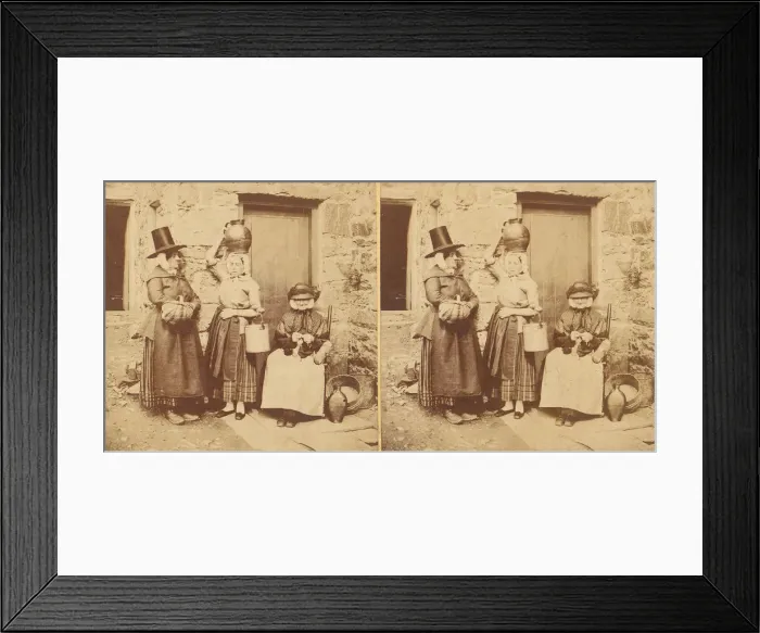 Framed Print : Llanberis, Group of Three Welsh Peasants, 1850s-1910s. Creator: Unknown Framed Print : Llanberis, Group of Three Welsh Peasants, 1850s-1910s. Creator: Unknown