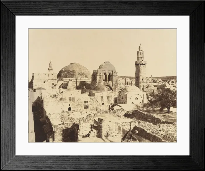 Framed Print : Jerusalem. etat actuel du dome, du St. Sepulcre et Minaret d Omar