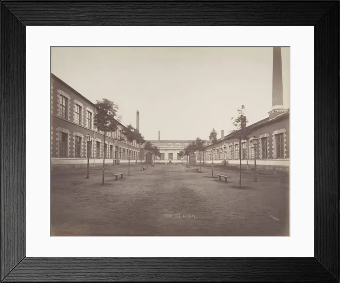 Framed Print : Cour des Ateliers, ca. 1880. Creator: Louis Lafon Framed Print : Cour des Ateliers, ca. 1880. Creator: Louis Lafon