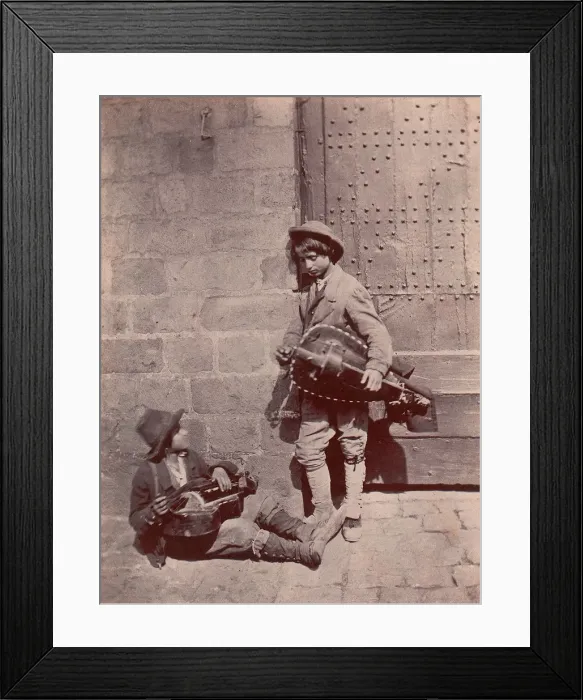 Framed Print : Joueurs de vielle, 1850-53. Creator: Louis-Desire Blanquart-Evrard Framed Print : Joueurs de vielle, 1850-53. Creator: Louis-Desire Blanquart-Evrard