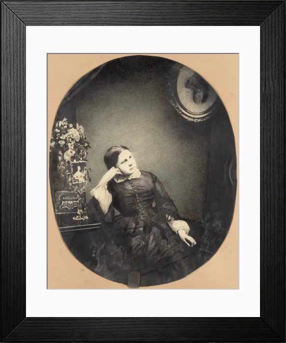 Framed Print : La fille de mon ami de Lille, 1856. Creator: Louis-Pierre-Theophile Dubois de Nehaut