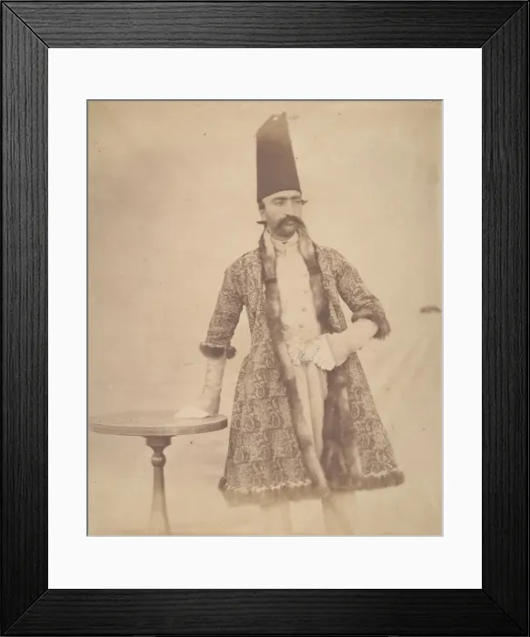 Framed Print : [Naser al-Din Shah], 1840s-60s. Creator: Possibly by Luigi Pesce