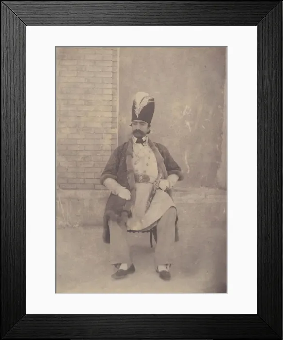 Framed Print : Naser al-Din Shah, ca. 1855-58. Creator: Possibly by Luigi Pesce Framed Print : Naser al-Din Shah, ca. 1855-58. Creator: Possibly by Luigi Pesce