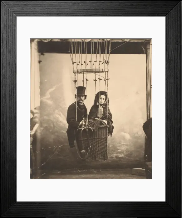 Framed Print : [Nadar with His Wife, Ernestine, in a Balloon], ca. 1865, printed 1890s. Creator: Nadar