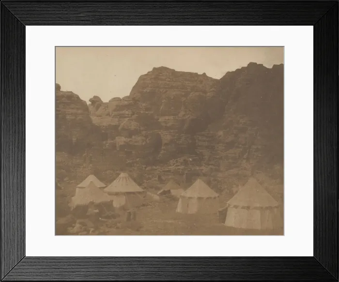 Framed Print : Expedition Camp, Petra, 1852. Creator: Attributed to Leavitt Hunt Framed Print : Expedition Camp, Petra, 1852. Creator: Attributed to Leavitt Hunt
