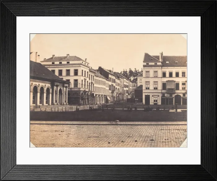 Framed Print : Vue de face du balcon avant l entiere construction de la place, 1854-56 Framed Print : Vue de face du balcon avant l entiere construction de la place, 1854-56