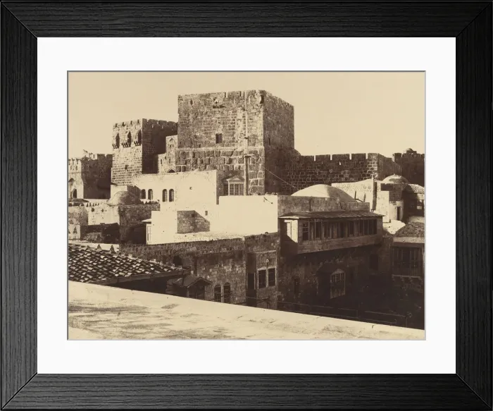 Framed Print : Jerusalem. Tour de David avec ses grandes assises salomoniennes, 1860 or later Framed Print : Jerusalem. Tour de David avec ses grandes assises salomoniennes, 1860 or later