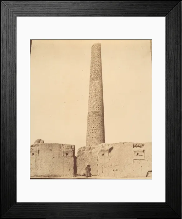 Framed Print : [Minaret of the Mosque of 40 Columns, Chehel Dokhtar, 359b. ], 1840s-60s