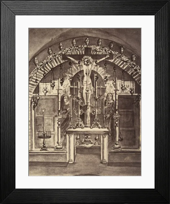 Framed Print : XIIe Station. Jesus meurt sur la croix. Autel eleve sur le lieu mê Framed Print : XIIe Station. Jesus meurt sur la croix. Autel eleve sur le lieu mê