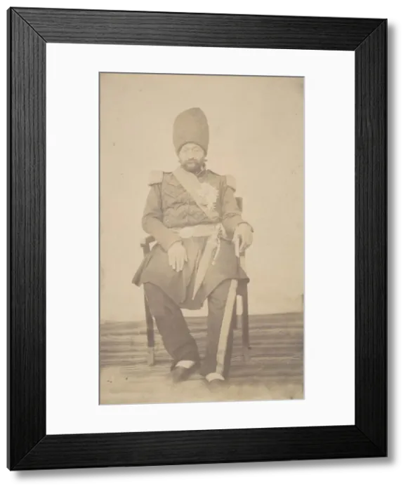 Framed Print : Portrait of Ardeshir Mirza, uncle of the king, 1840s-60s Framed Print : Portrait of Ardeshir Mirza, uncle of the king, 1840s-60s