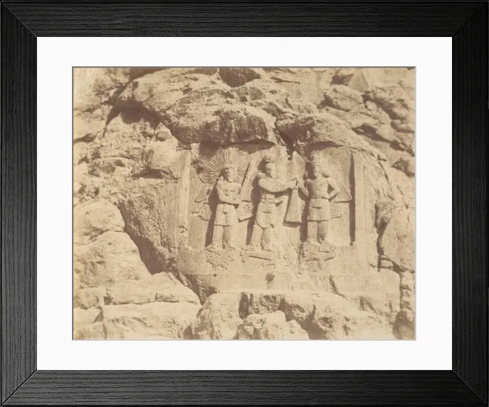 Framed Print : (7) [Tag-e Bustan, Crowning Ceremony of Shapour II, Kermanshah], 1840s-60s