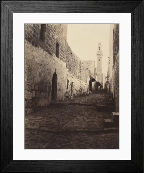 Framed Print : Jerusalem. Une rue de Jerusalem et entree du Grand Couvent, 1860 or later Framed Print : Jerusalem. Une rue de Jerusalem et entree du Grand Couvent, 1860 or later