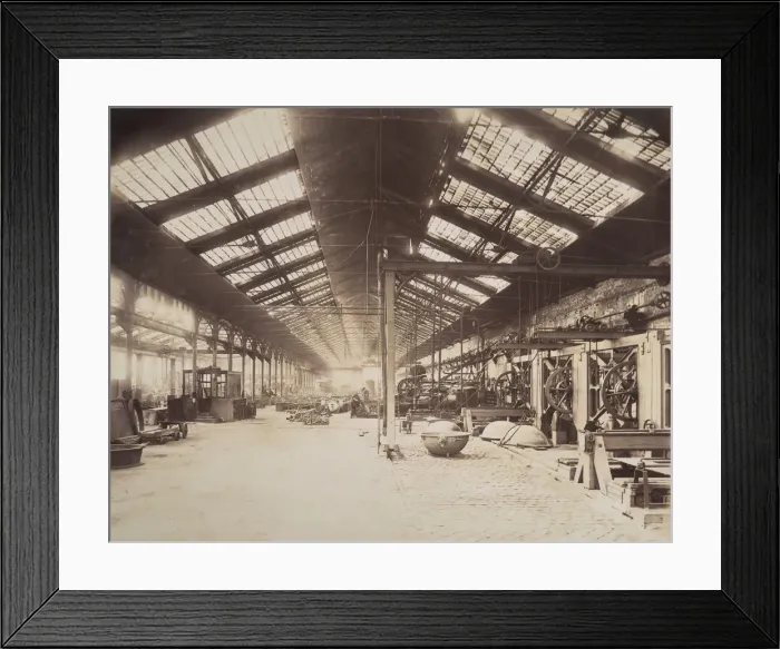 Framed Print : [Factory Interior], ca. 1880. Creator: Louis Lafon