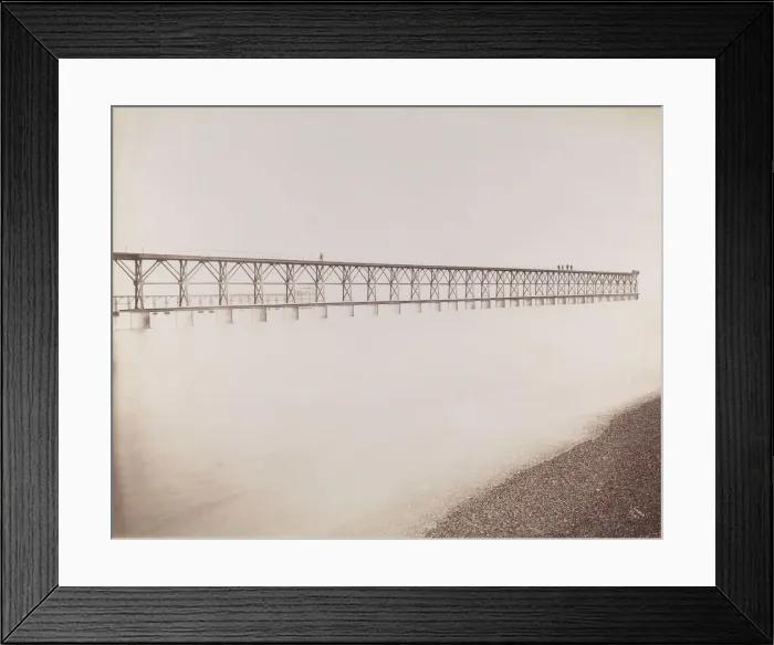 Framed Print : Tubular Jetty, Mouth of the Adour, Port of Bayonne, 1892. Creator: Louis Lafon Framed Print : Tubular Jetty, Mouth of the Adour, Port of Bayonne, 1892. Creator: Louis Lafon