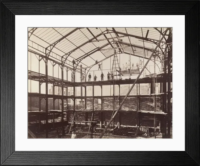 Framed Print : [Construction Site], 1880s. Creator: Louis Lafon