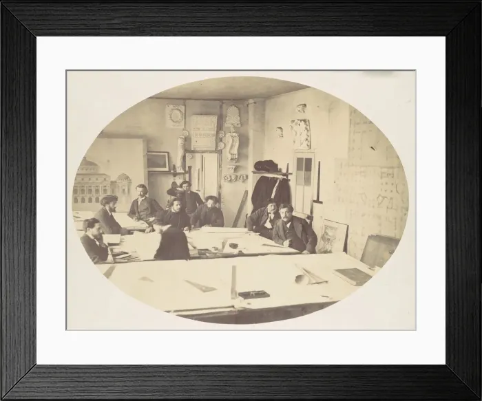 Framed Print : [Charles Garnier in the Drafting Room While Designing the New Paris Opera], ca. 1870