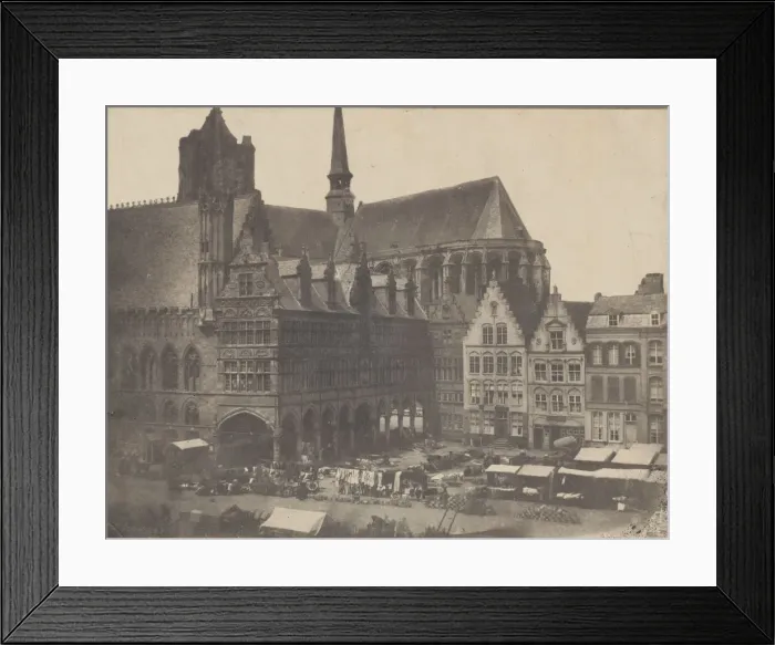 Framed Print : Place du Marche a Ypres, ca. 1851. Creator: Possibly by Louis-Desiré Framed Print : Place du Marche a Ypres, ca. 1851. Creator: Possibly by Louis-Desiré