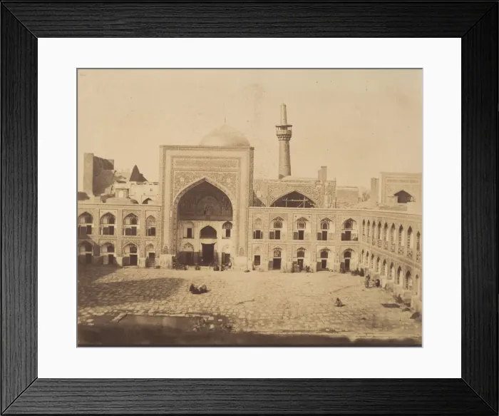 Framed Print : [New Court of Imam Riza, MESHED], 1840s-60s. Creator: Possibly by Luigi Pesce