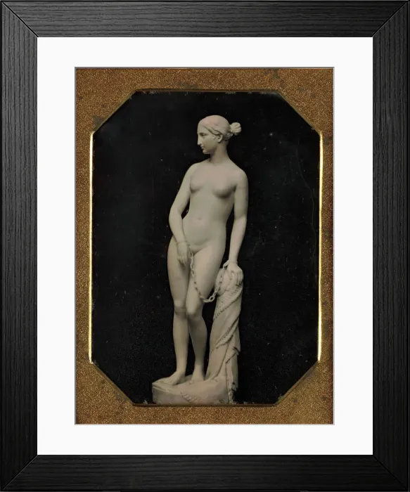 Framed Print : Hiram Powerss Sculpture of the Greek Slave, ca. 1850. Creator: Unknown Framed Print : Hiram Powerss Sculpture of the Greek Slave, ca. 1850. Creator: Unknown