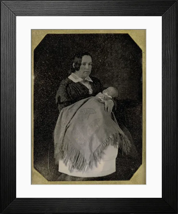 Framed Print : Mrs. Thomas Ustick Walter and Her Deceased Child, ca. 1846. Creators: W. & F Framed Print : Mrs. Thomas Ustick Walter and Her Deceased Child, ca. 1846. Creators: W. & F