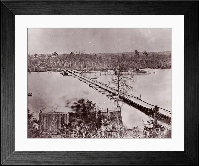 Framed Print : Pontoon Bridge, Broadway Landing, Appomattox River, 1861-65 Framed Print : Pontoon Bridge, Broadway Landing, Appomattox River, 1861-65