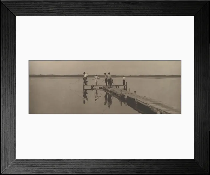 Framed Print : Children Fishing, ca. 1900. Creator: William James Mullins Framed Print : Children Fishing, ca. 1900. Creator: William James Mullins