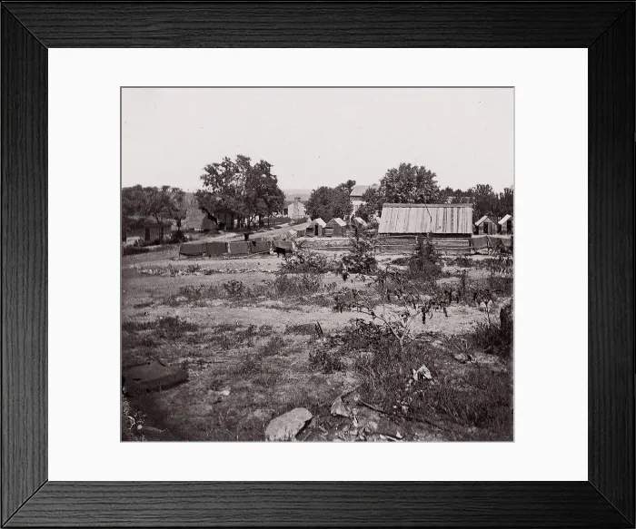 Framed Print : [View of a small town with wooden sheds in distance]. Brady album, p. 123, 1861-65