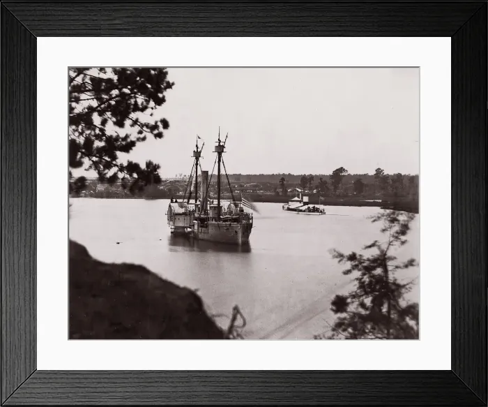 Framed Print : U. S. Monitor Saugus and Gunboat Mendota, Appomattox River Framed Print : U. S. Monitor Saugus and Gunboat Mendota, Appomattox River