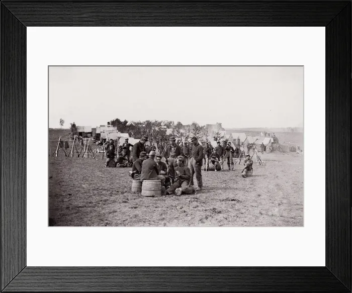 Framed Print : [Playing Cards, Winter Quarters]. Brady album, p. 129, 1861-65. Creator: Unknown