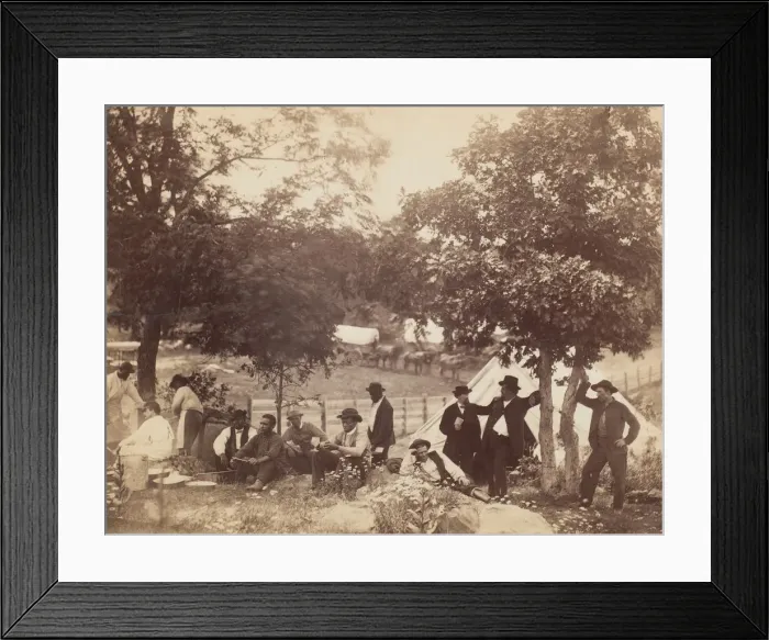 Framed Print : Camp of Captain Hoff, Rear View, Gettysburg, Pennsylvania, July 1865 Framed Print : Camp of Captain Hoff, Rear View, Gettysburg, Pennsylvania, July 1865