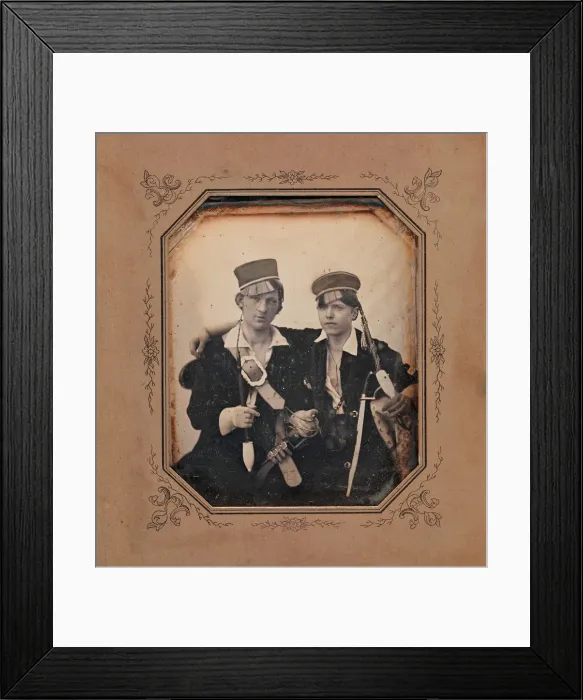 Framed Print : Franz Friedrich (ne Melnik Bohmen) and Friend, 1840s. Creator: Unknown Framed Print : Franz Friedrich (ne Melnik Bohmen) and Friend, 1840s. Creator: Unknown