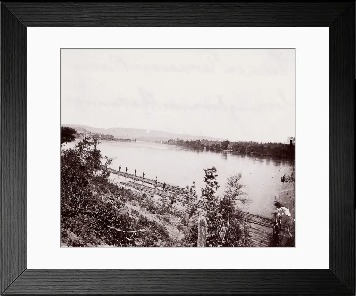 Framed Print : View on Tennessee River looking toward Chattanooga, ca. 1864. Creator: George N. Barnard Framed Print : View on Tennessee River looking toward Chattanooga, ca. 1864. Creator: George N. Barnard