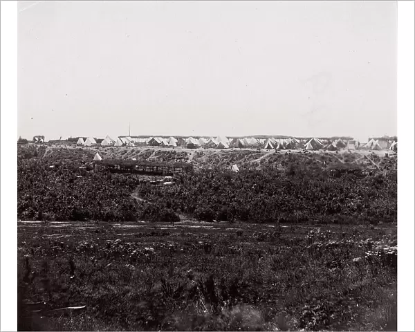 [Encampment on a bluff], 1861-65. Creator: Unknown