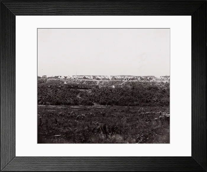 Framed Print : [Encampment on a bluff], 1861-65. Creator: Unknown