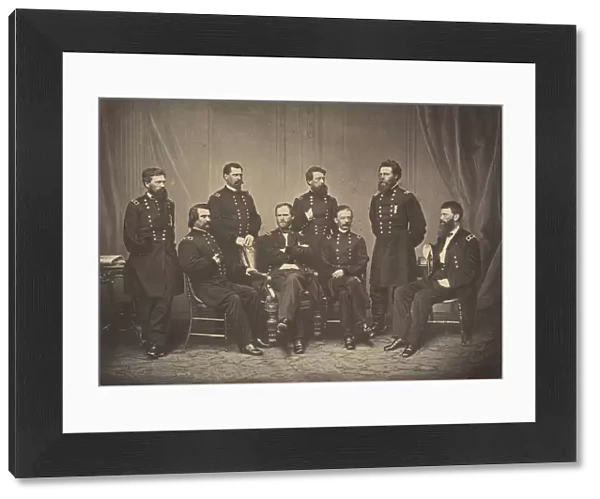 Sherman and His Generals, 1860s. Creator: George N. Barnard