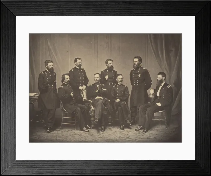 Framed Print : Sherman and His Generals, 1860s. Creator: George N. Barnard Framed Print : Sherman and His Generals, 1860s. Creator: George N. Barnard