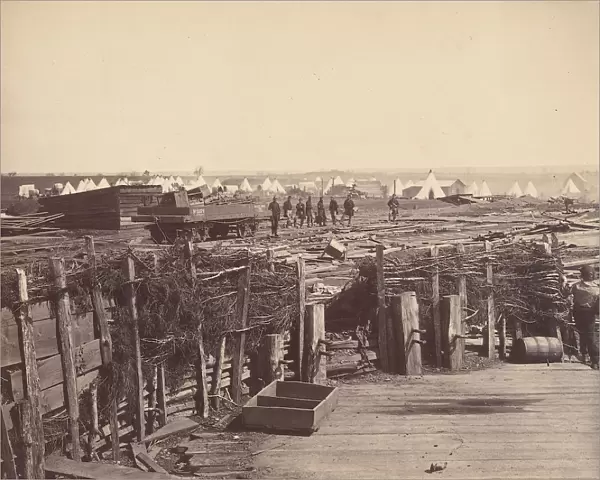 Fortifications, Manassas, Occupied by 13th Mass. 1862. Creator: Mathew Brady