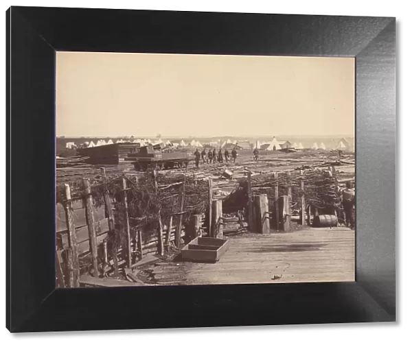 Fortifications, Manassas, Occupied by 13th Mass. 1862. Creator: Mathew Brady