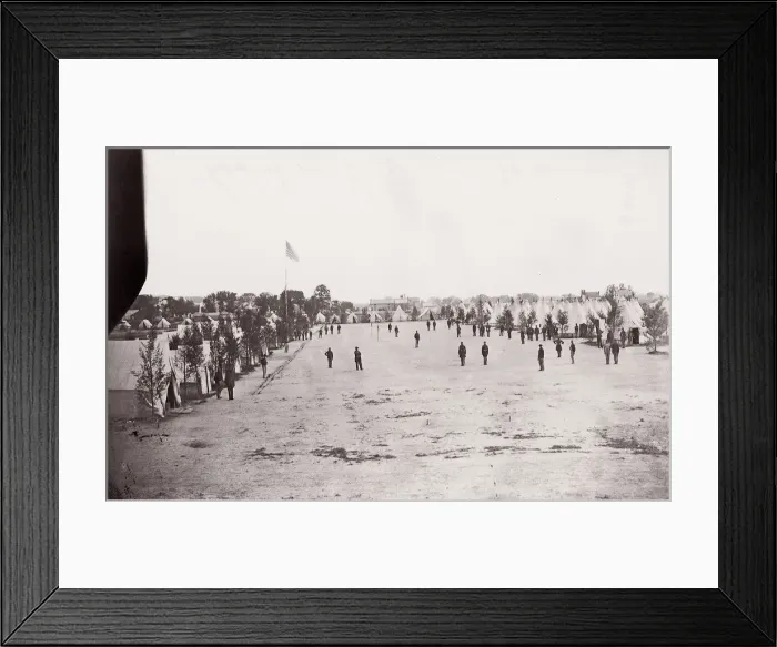 Framed Print : Camp of 153rd New York Infantry, ca. 1861. Creator: Unknown Framed Print : Camp of 153rd New York Infantry, ca. 1861. Creator: Unknown