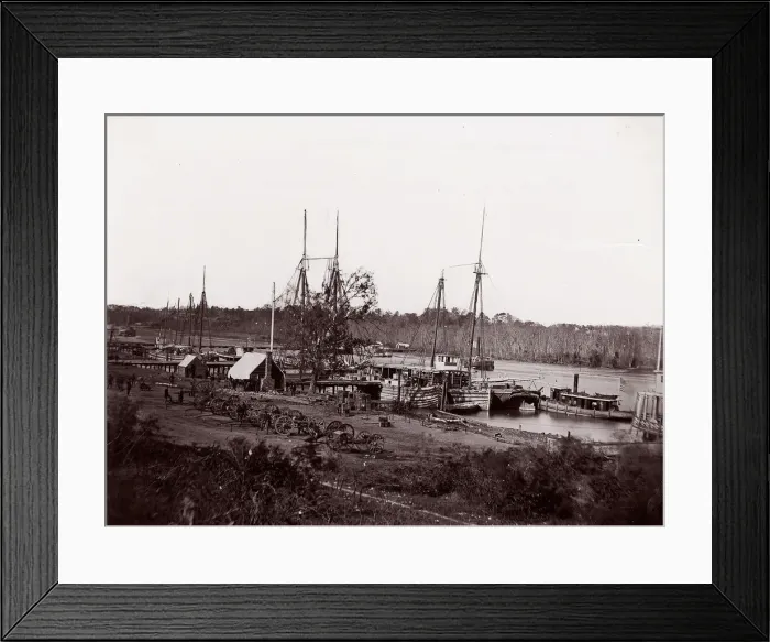 Framed Print : Broadway Landing, Appomattox River, 1864. Creator: William Frank Browne Framed Print : Broadway Landing, Appomattox River, 1864. Creator: William Frank Browne