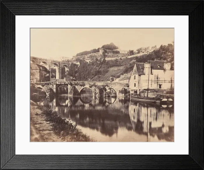 Framed Print : Port de Dinan, Brittany, 1856. Creator: WA Mansell Framed Print : Port de Dinan, Brittany, 1856. Creator: WA Mansell