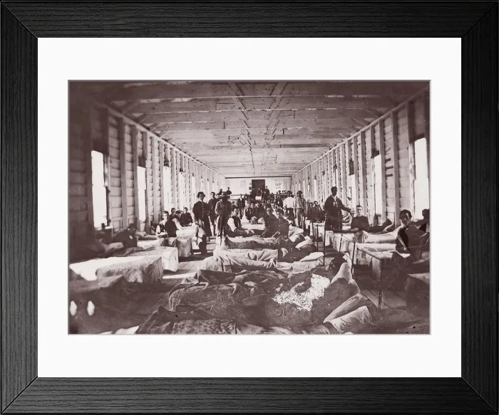 Framed Print : Ward in Hospital. Convalescent Camp, Alexandria Virginia, 1861-65. Creator: Unknown Framed Print : Ward in Hospital. Convalescent Camp, Alexandria Virginia, 1861-65. Creator: Unknown