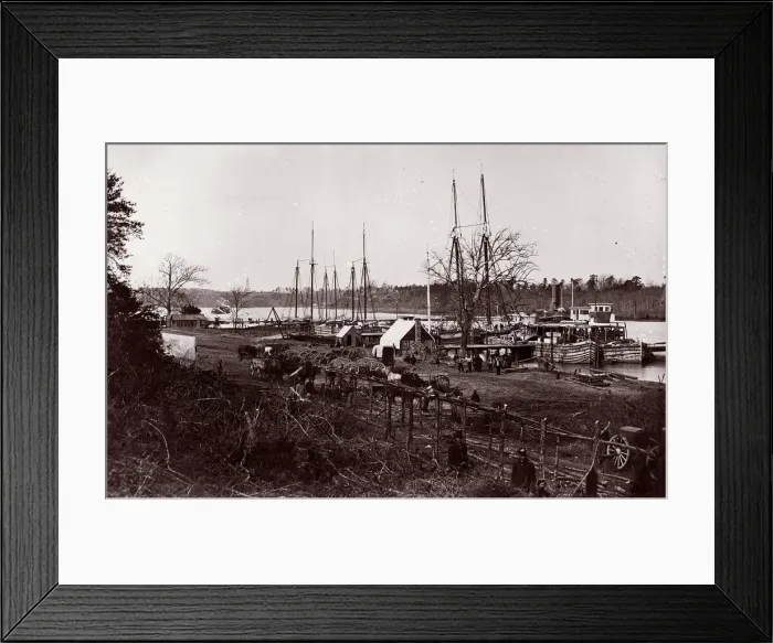 Framed Print : Broadway Landing, Appomattox River, 1864. Creator: William Frank Browne Framed Print : Broadway Landing, Appomattox River, 1864. Creator: William Frank Browne