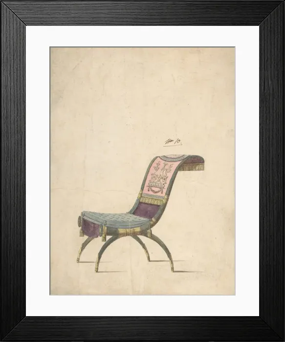 Framed Print : Design for an Empire Chair, late 18th or early 19th century. Creator: Anon Framed Print : Design for an Empire Chair, late 18th or early 19th century. Creator: Anon