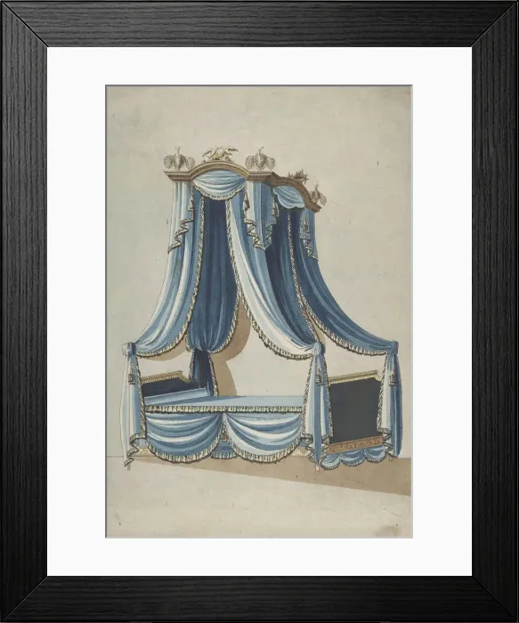 Framed Print : Design for a Canopy Bed, ca. 1760-80. Creator: Anon Framed Print : Design for a Canopy Bed, ca. 1760-80. Creator: Anon