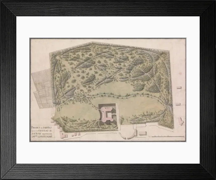Framed Print : Design for the Gardens of the Chateau de Savigny-les-Beaune, ca. 1782-90 Framed Print : Design for the Gardens of the Chateau de Savigny-les-Beaune, ca. 1782-90