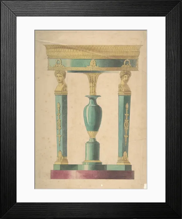 Framed Print : Design for a Table, early 19th century. Creator: Attributed to Adrien Louis Marie Framed Print : Design for a Table, early 19th century. Creator: Attributed to Adrien Louis Marie